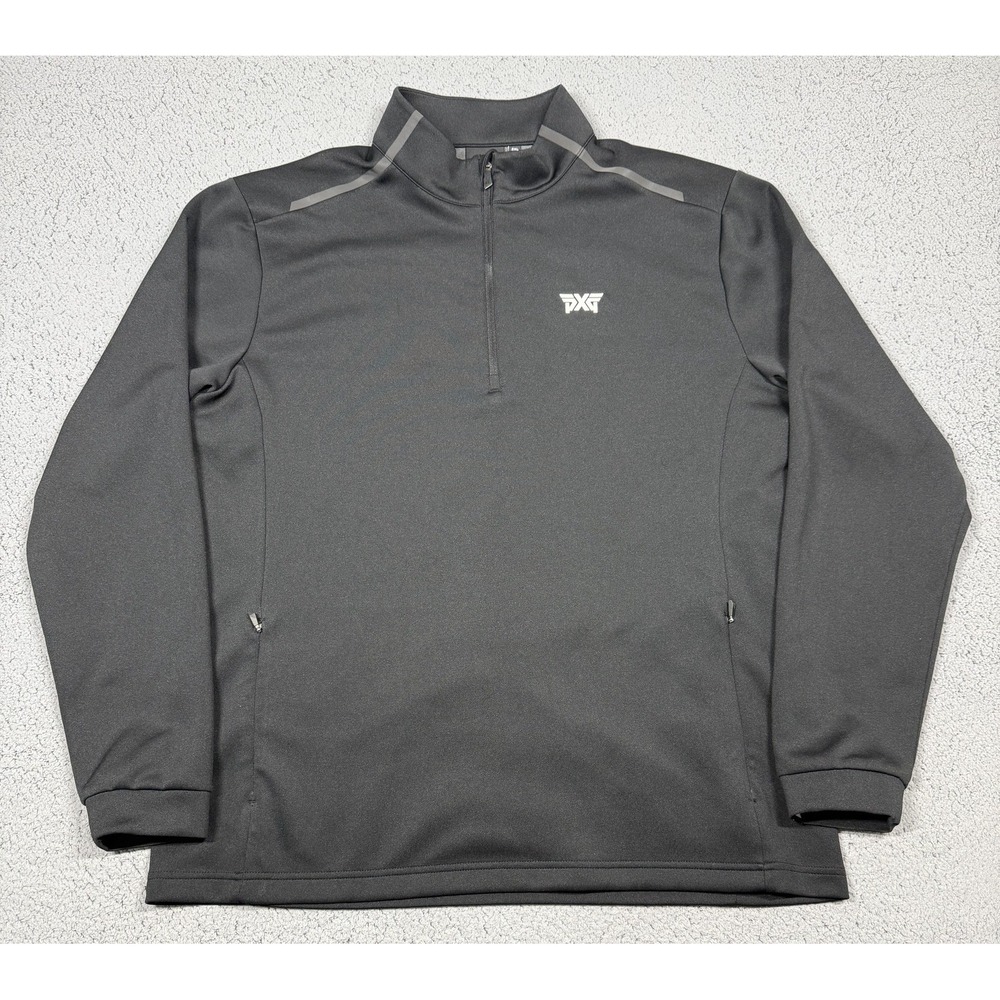 PXG Pullover Mens 2XL Black 1/4 Zip Long‎ Sleeve Golf Performance Stretch Top